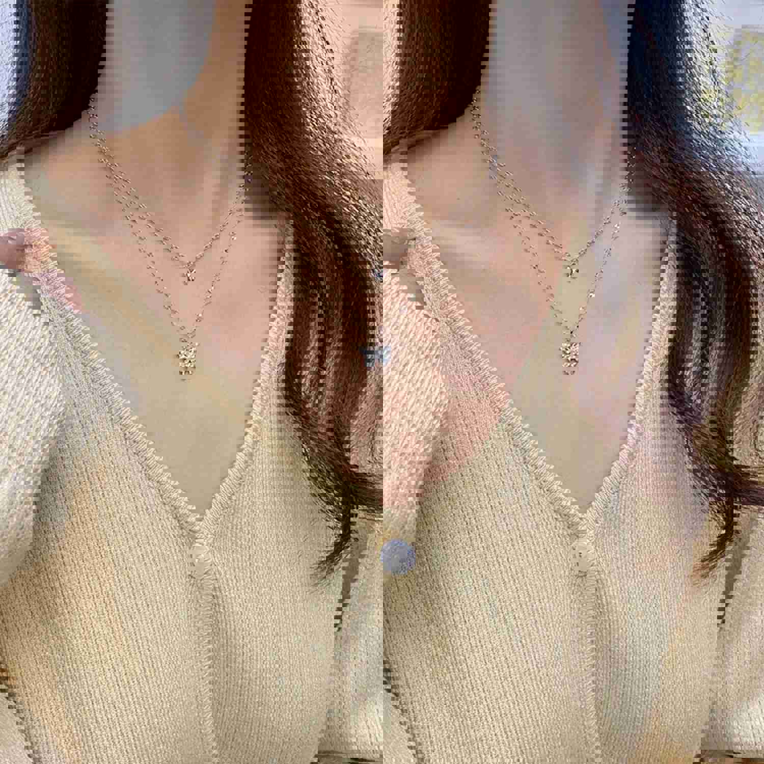 Elegant Butterfly Necklace for Women - Shiny Double Clavicle Chain Pendant Jewelry