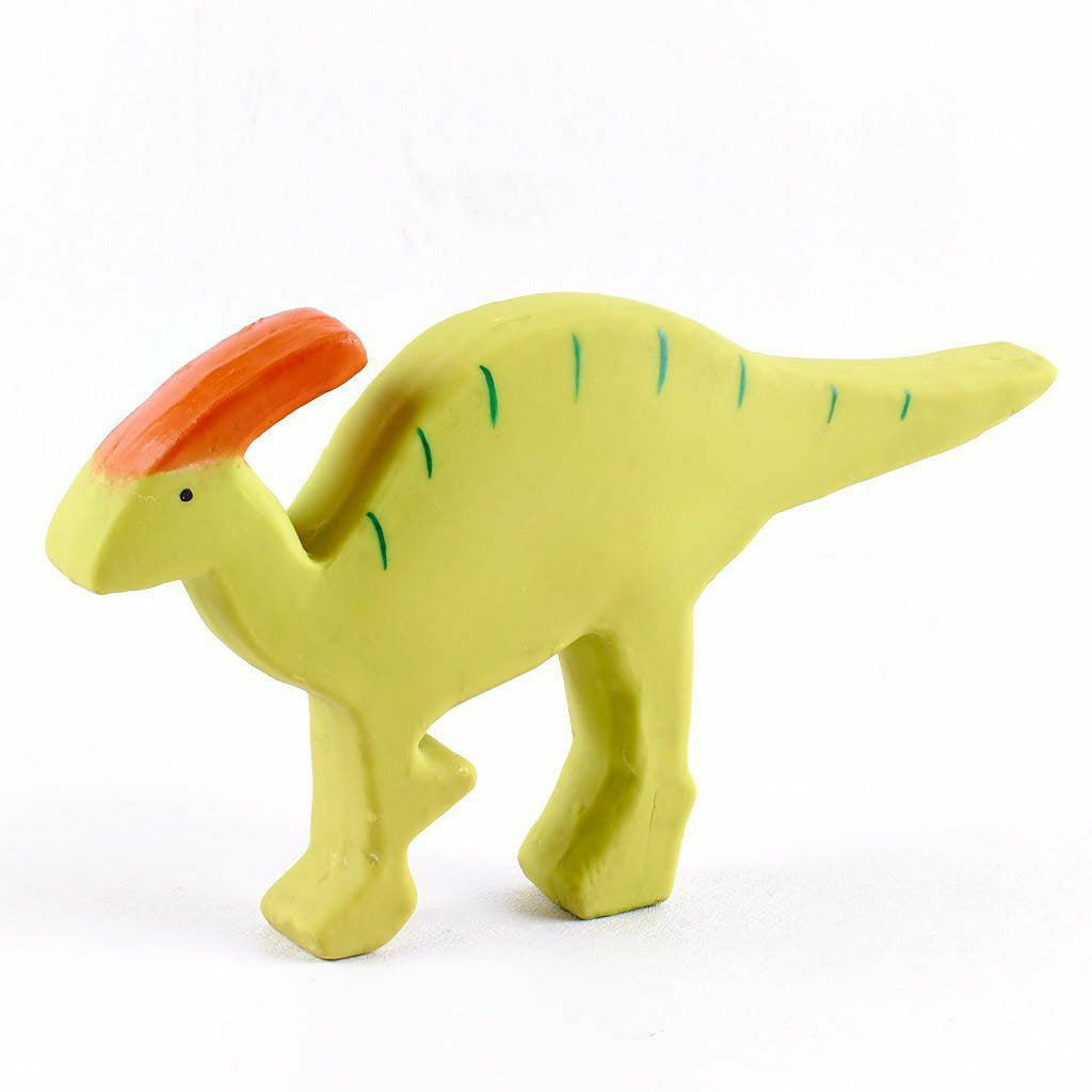 Tikiri Baby Parasaurolophus Rubber Toy - Safe & Natural Dinosaur Teether for Toddlers