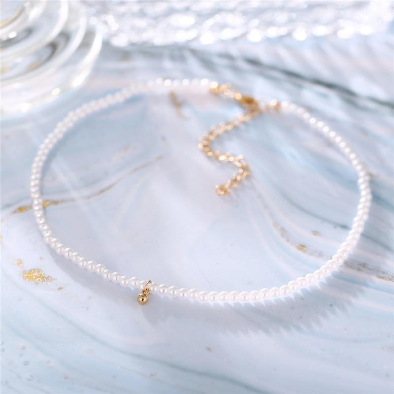 The Kona Tiny Pearl Necklace - 925 Sterling Silver with Cubic Zirconia