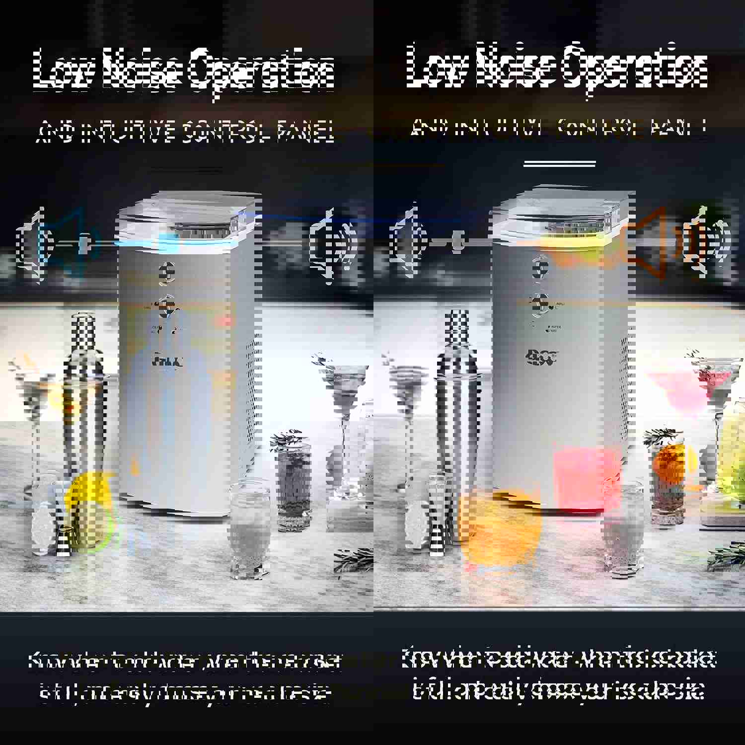 IGLICEB33SL Premium Countertop Ice Maker Machine, Portable, 33 Lbs./24 Hrs., Silver