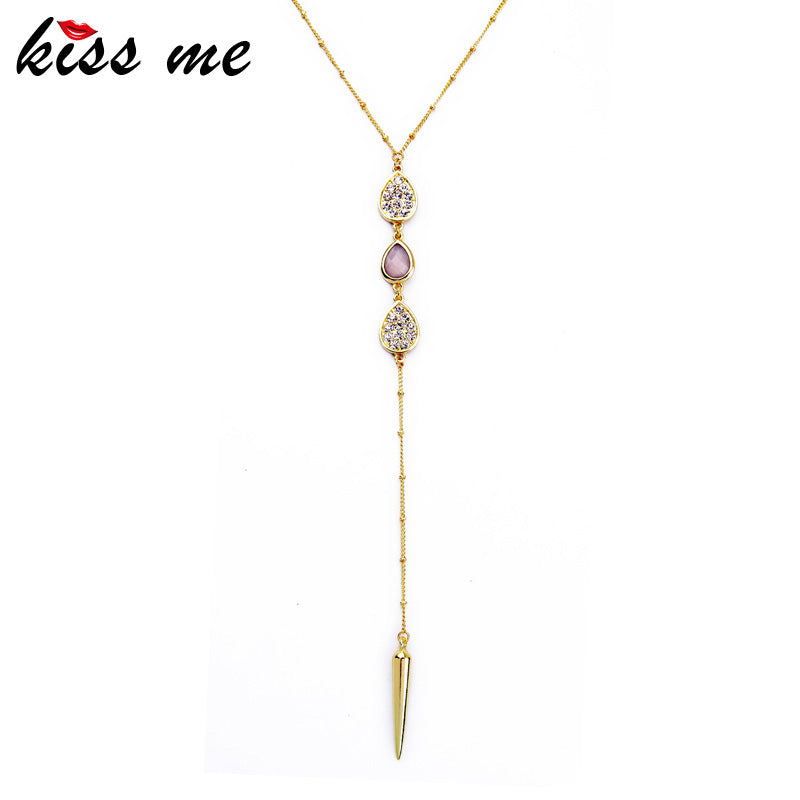 New Arrival Gold Plated Rivet Pendant Necklace - Trendy Fashion Jewelry for Women