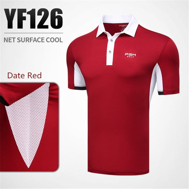 Men's Short Sleeve Golf Shirt - Breathable & Quick Dry Sportswear