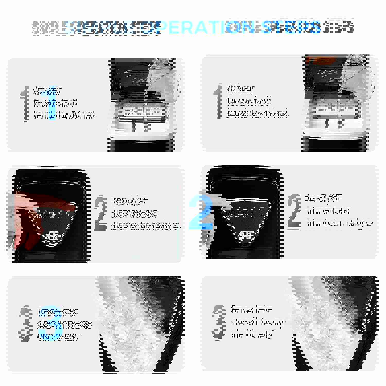 Portable Electric Ice Maker with Self-Cleaning Function, 9 Ice Cubes in 6 Mins, 26Lbs/24Hrs, Includes Ice Bags & Scoop (Black)