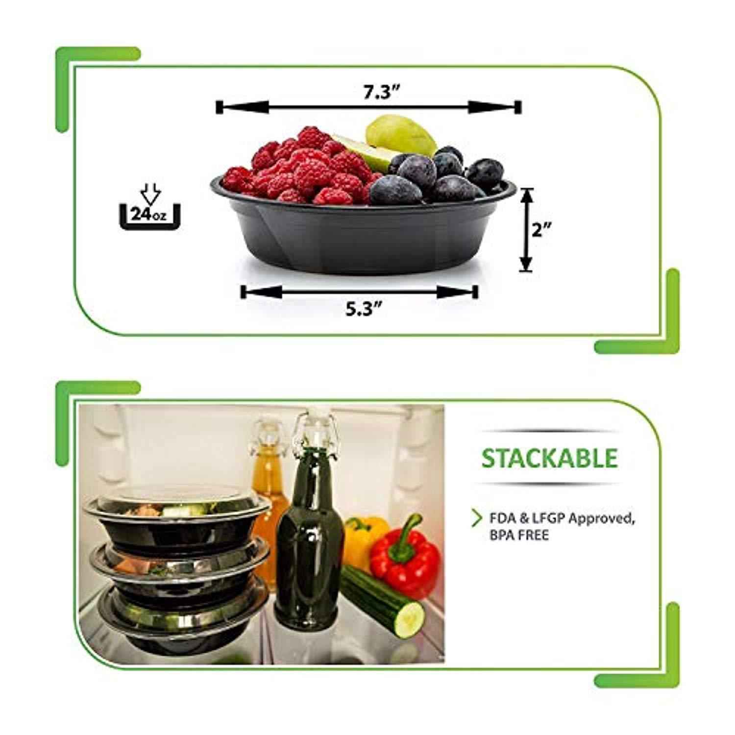30 Reusable Meal Prep Containers with Lids - BPA Free Food Storage Bowls