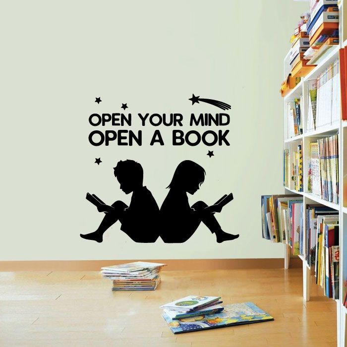 Inspirational Quote Vinyl Wall Sticker Decal - Open A Book