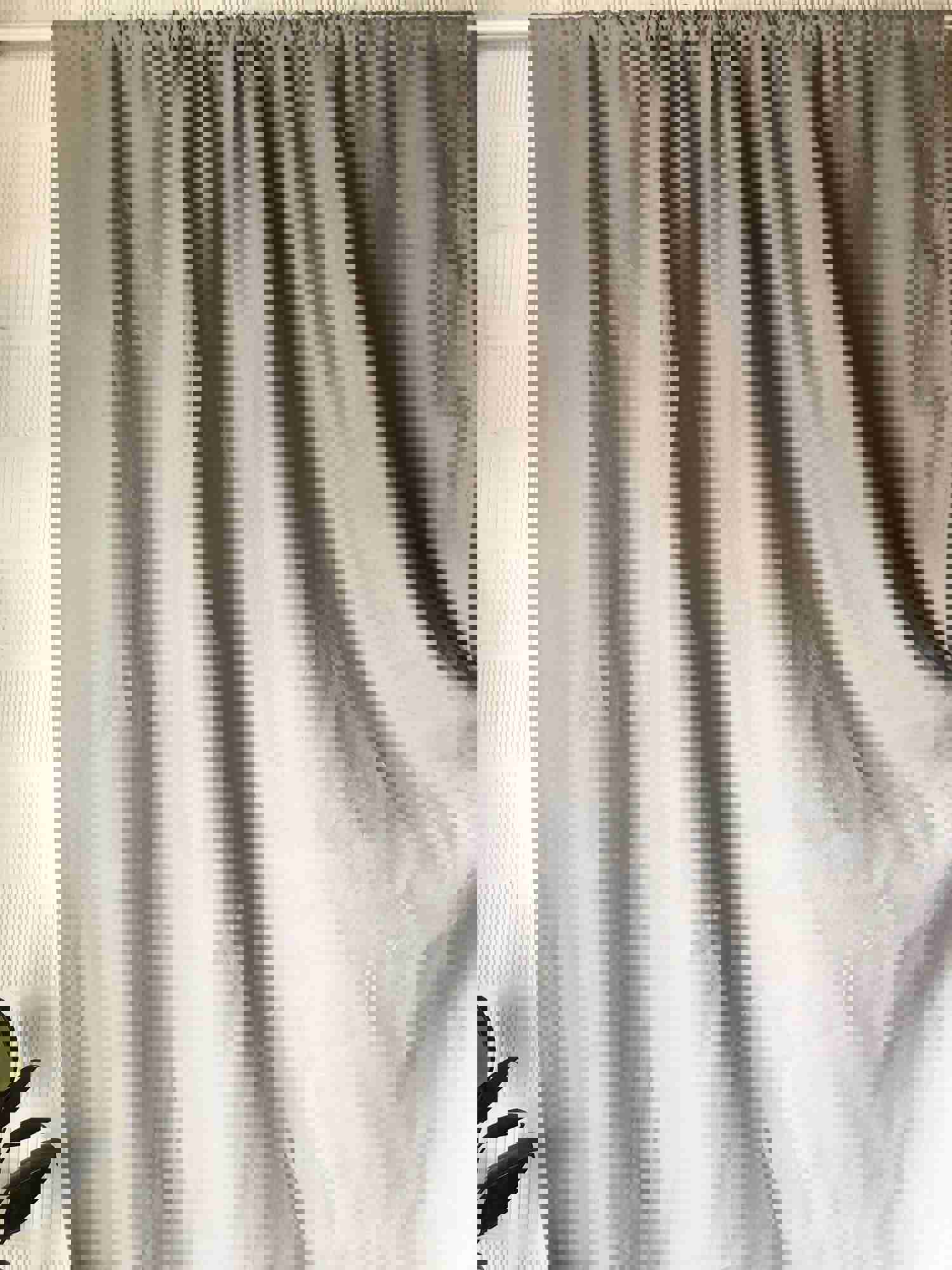 Ruffled Linen Curtain Panel - Natural Flax - Unlined - Rod Pocket or Heading for Ceiling Track