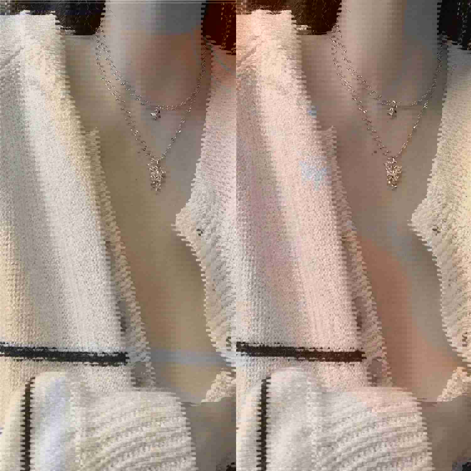 Elegant Butterfly Necklace for Women - Shiny Double Clavicle Chain Pendant Jewelry