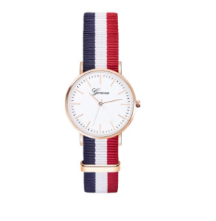Unisex Fashion Quartz Watch with Nylon Canvas Strap - Korean Style Trendy Design