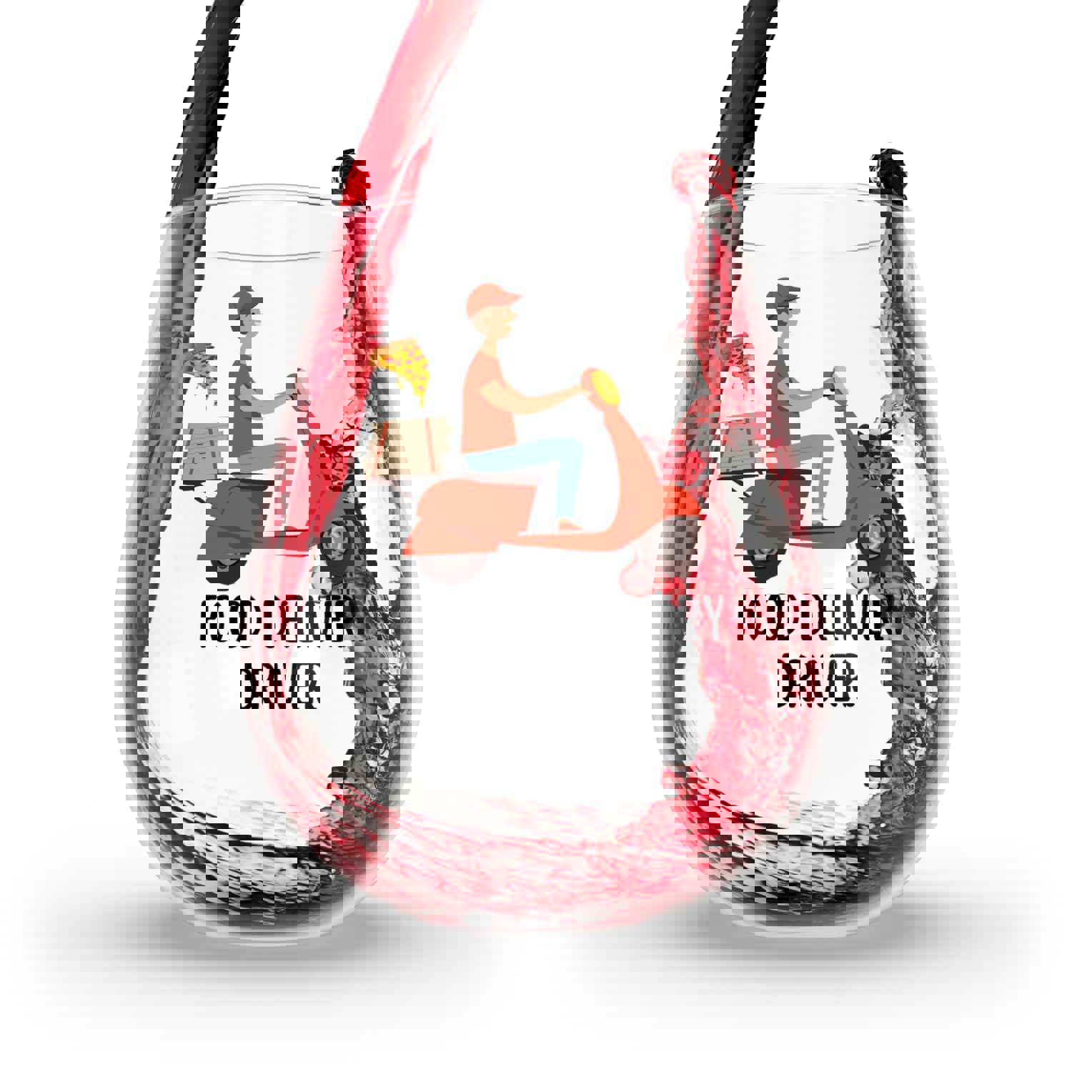 Food Delivery Driver Stemless Wine Glass - Unique Gift for Delivery Drivers
