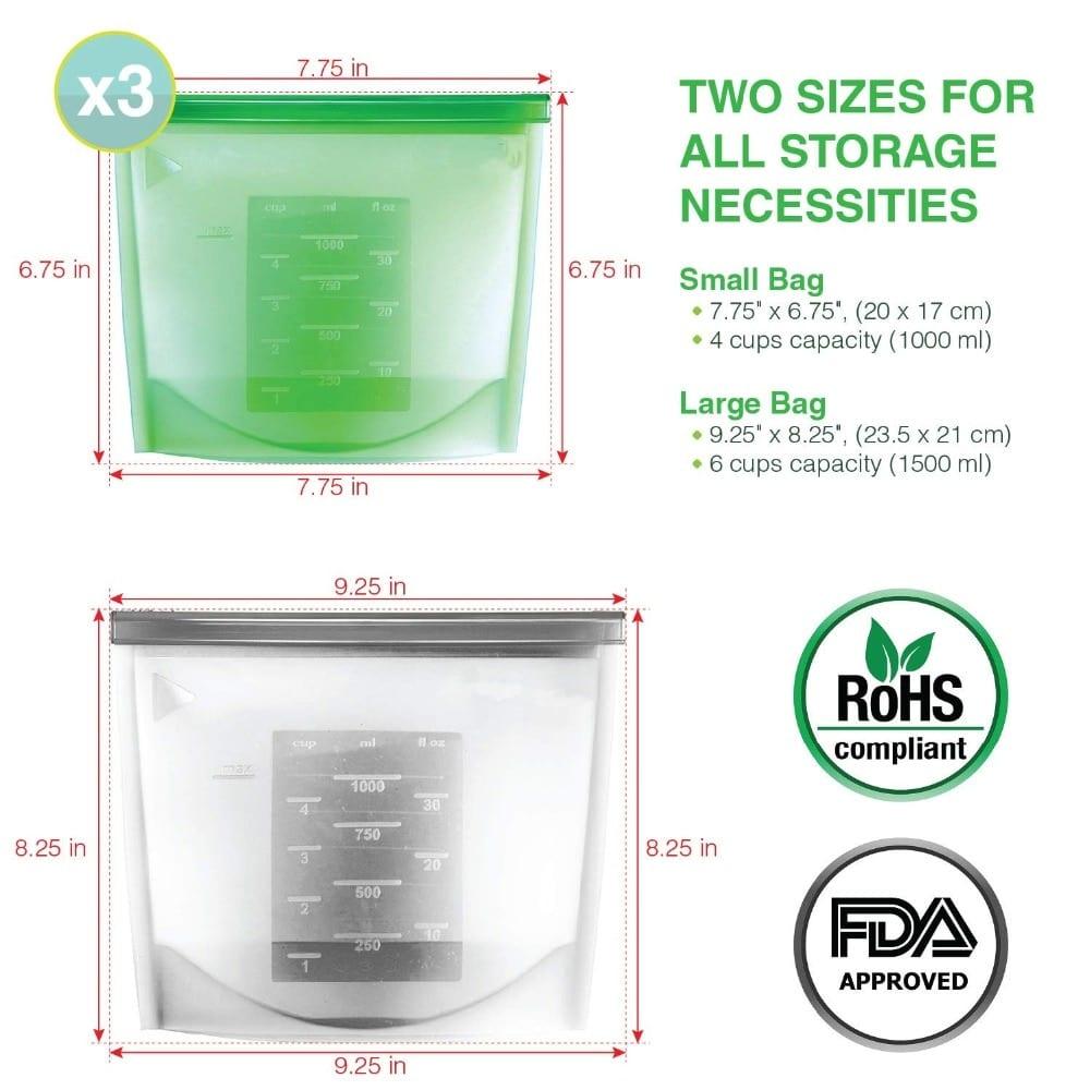 Reusable Silicone Food Storage Bag - Eco-Friendly & Durable