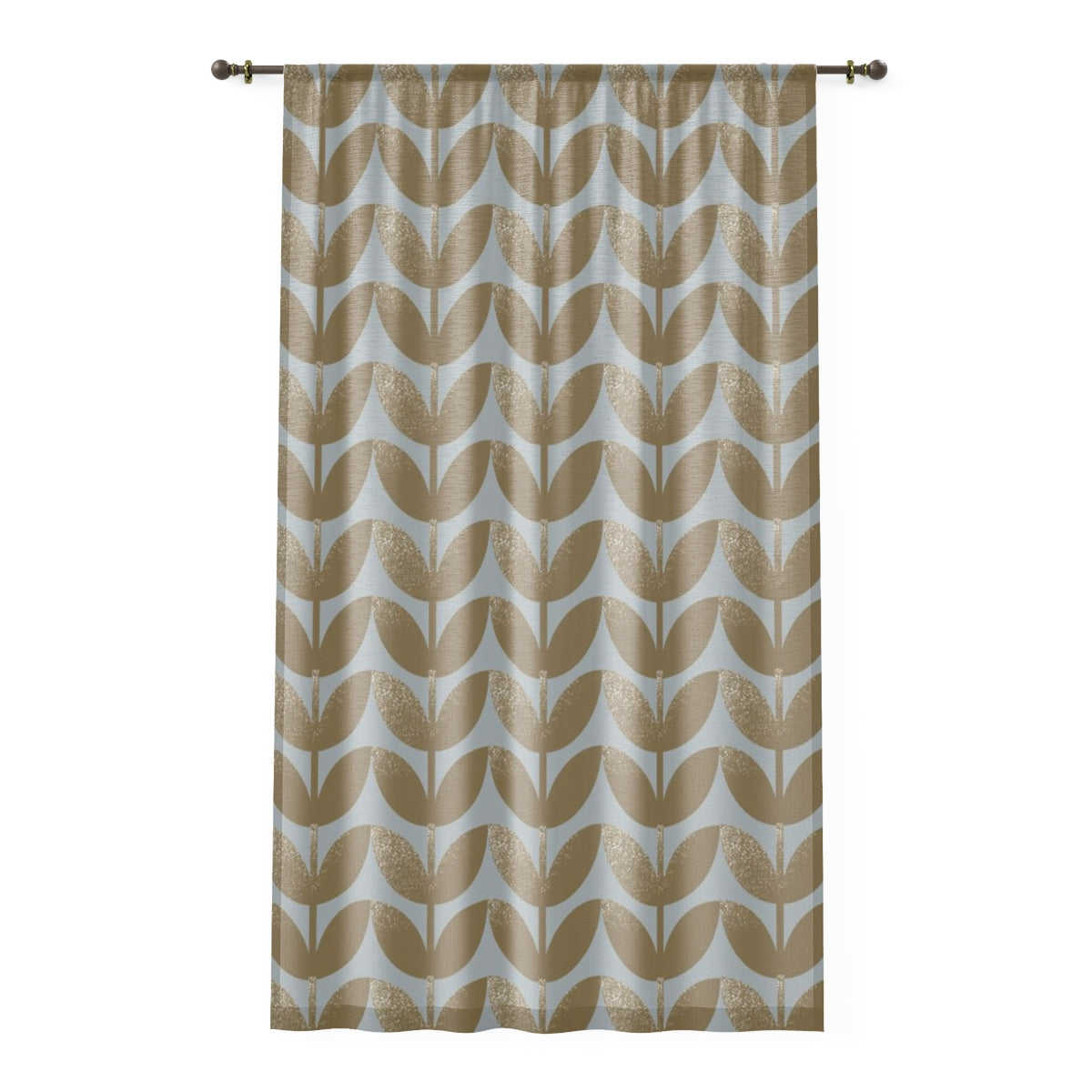 STEMS GOLD & GRAY - SHEER Window Curtain