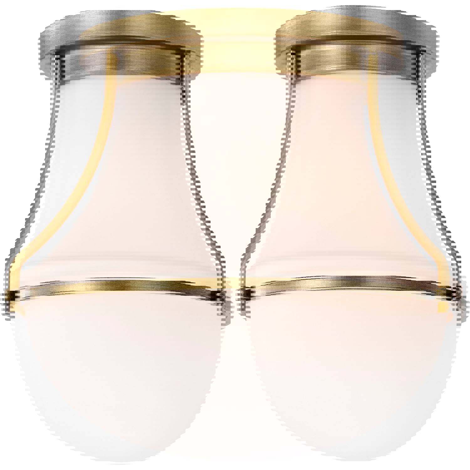 SATCO/NUVO Valdora 1 Light Flush Mount 10 Inch Natural Brass Finish White Opal Glass (60-7860)