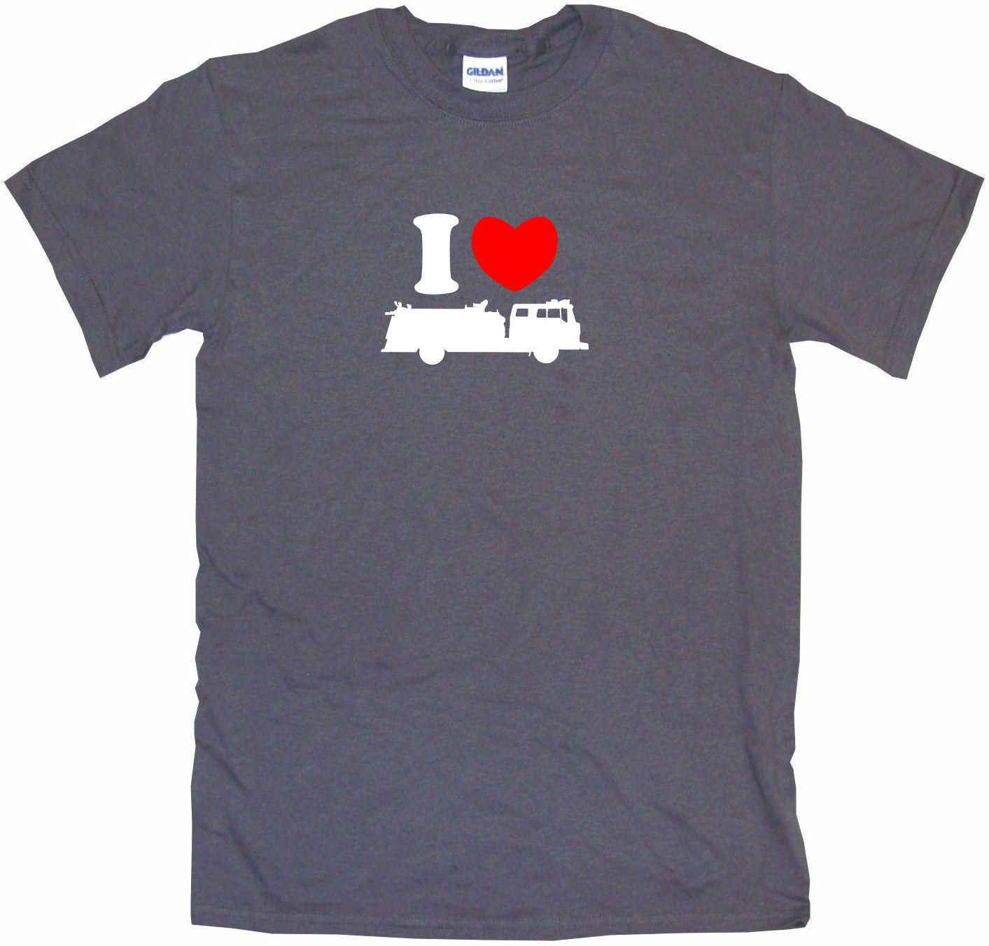 I Heart Love Fire Truck Silhouette Tee Shirt OR Hoodie Sweat