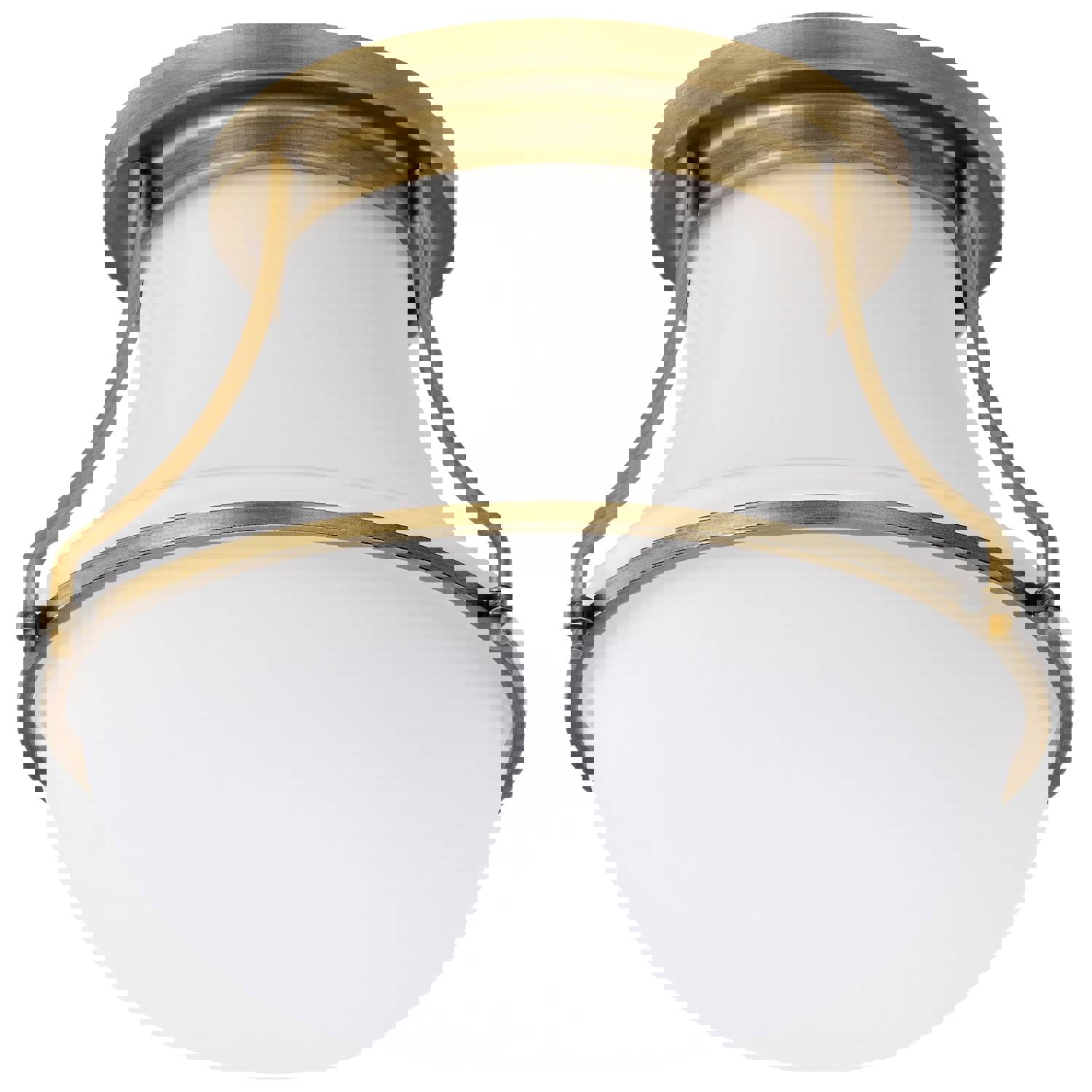 SATCO/NUVO Valdora 1 Light Flush Mount 10 Inch Natural Brass Finish White Opal Glass (60-7860)