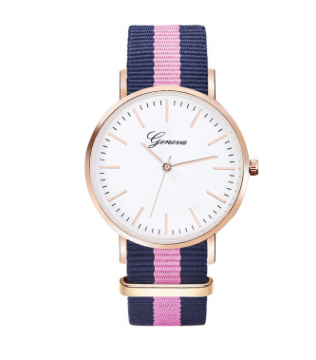 Unisex Fashion Quartz Watch with Nylon Canvas Strap - Korean Style Trendy Design