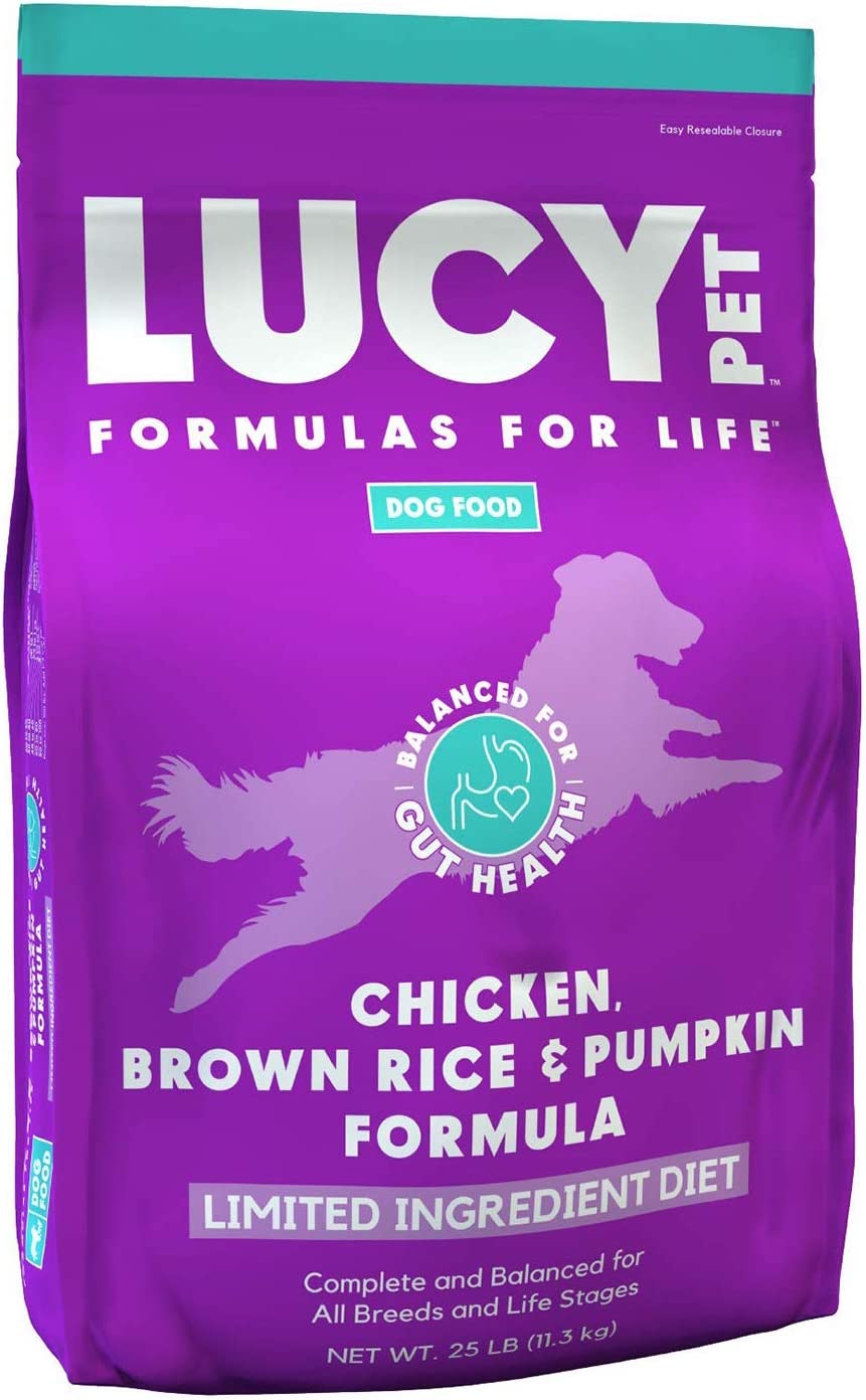 Lucy Pet Chicken, Brown Rice & Pumpkin, Dry Dog Food - Limited Ingredient Diet for Sensitive Stomachs