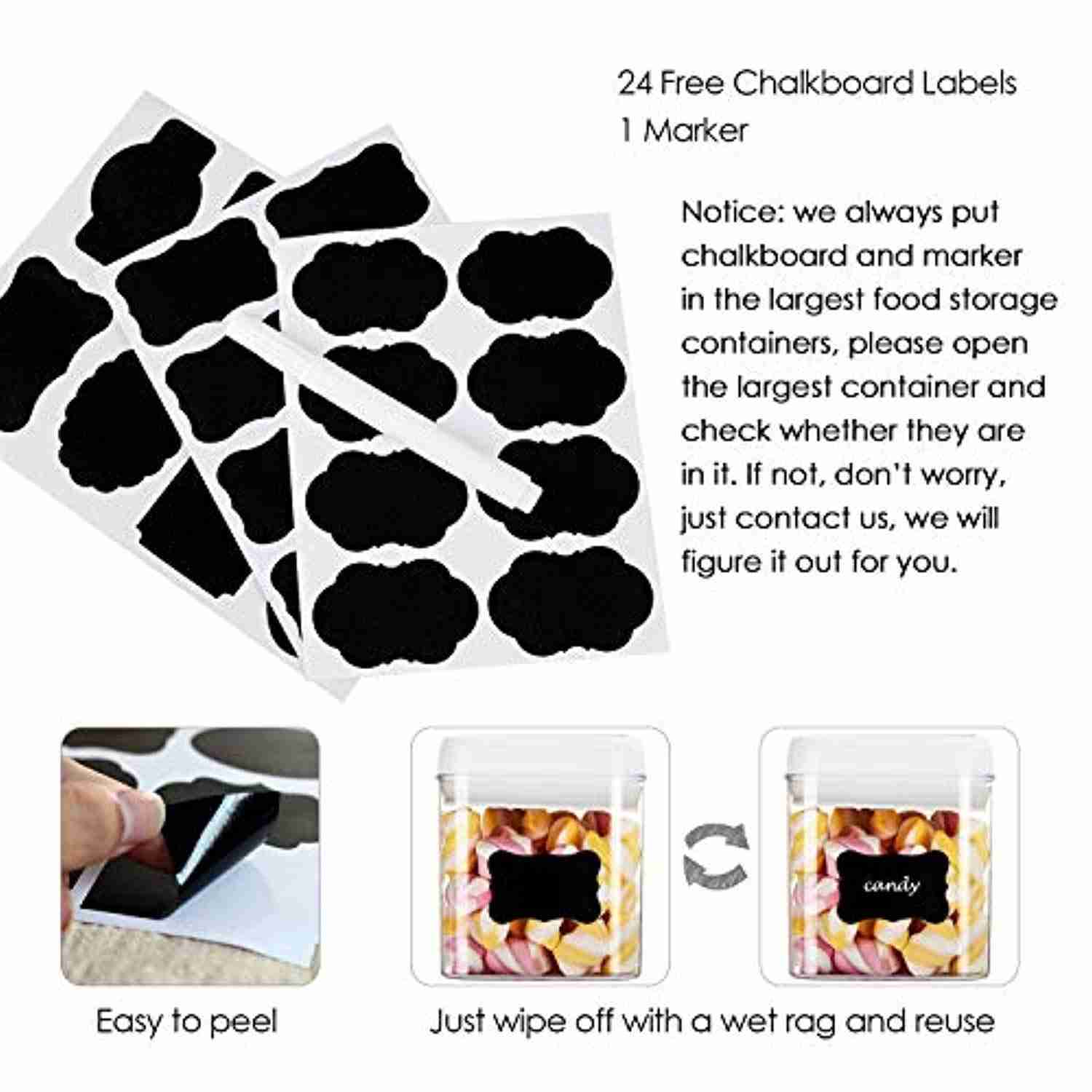 Vtopmart 8-Piece Airtight BPA-Free Plastic Food Storage Containers with Easy Lock Lids