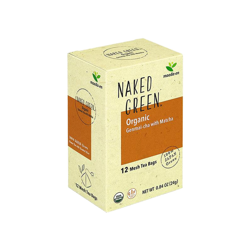 NAKED GREEN Organic Green Tea Tea Bag Gift Set - Sen-cha & Genmai-cha with Matcha