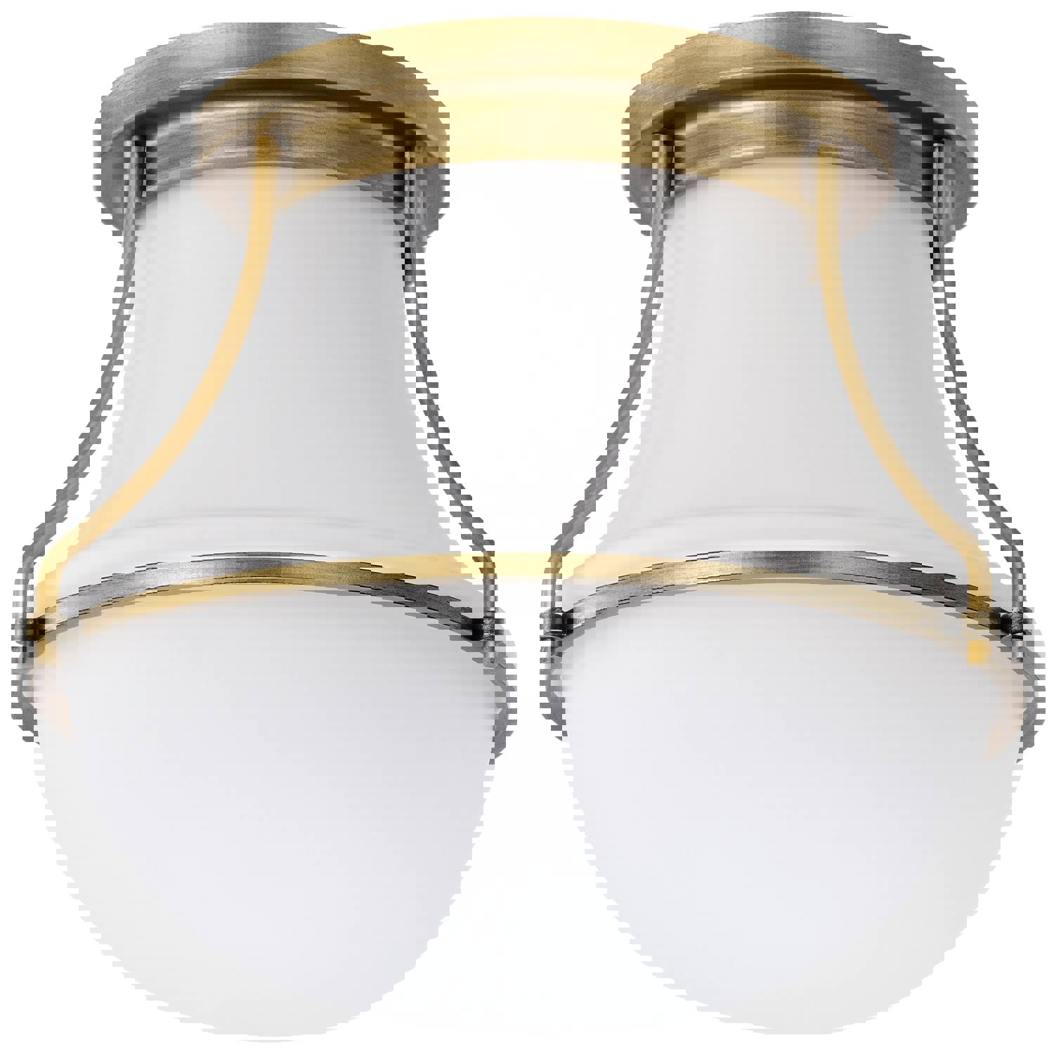 SATCO/NUVO Valdora 1 Light Flush Mount 10 Inch Natural Brass Finish White Opal Glass (60-7860)