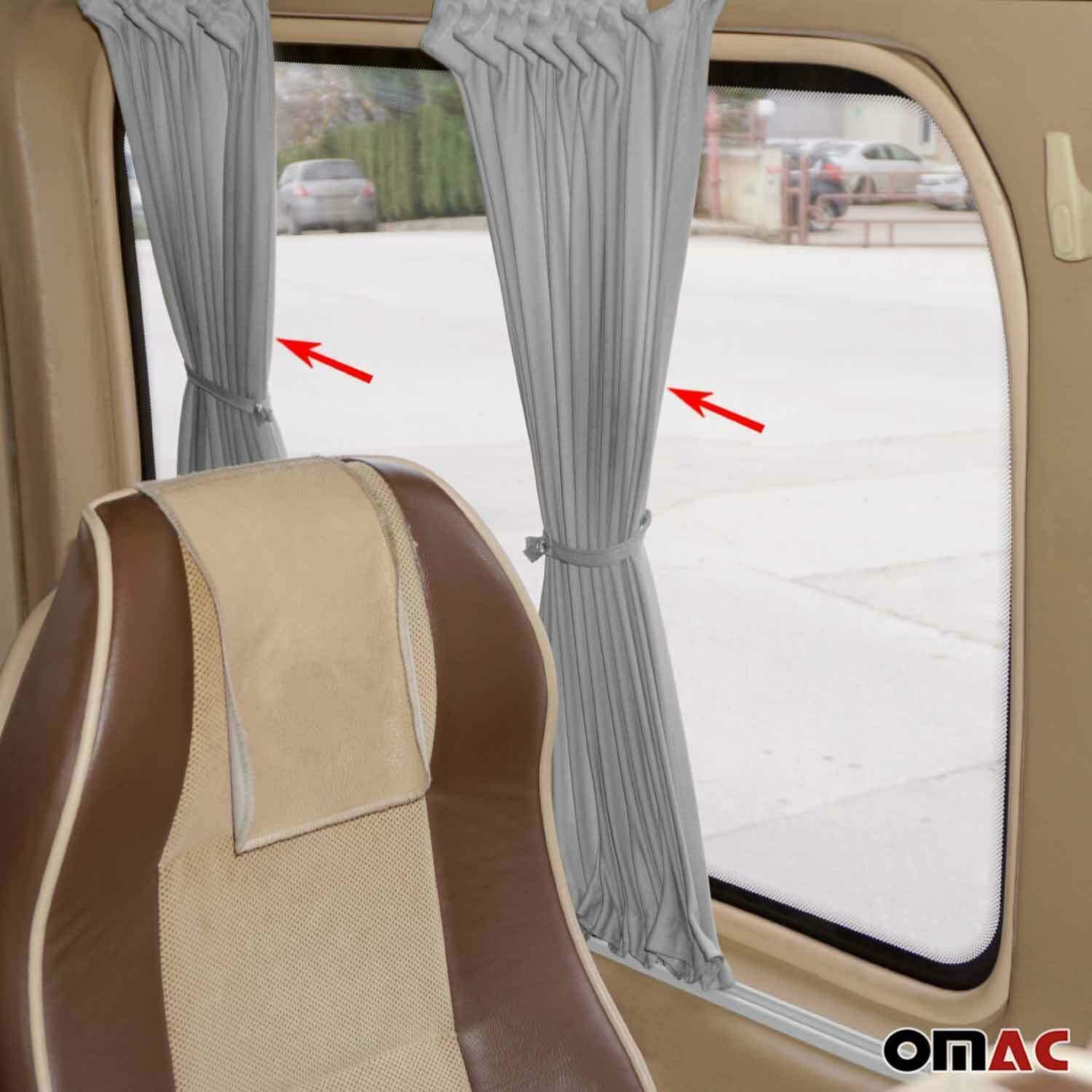 Car Side Window Sun Shades Van Curtain Kit for MB Sprinter 2006-2018 Long Wheelbase / Barn Door | UV Protection Slidable Retractable Curtain (14 pcs, Gray)