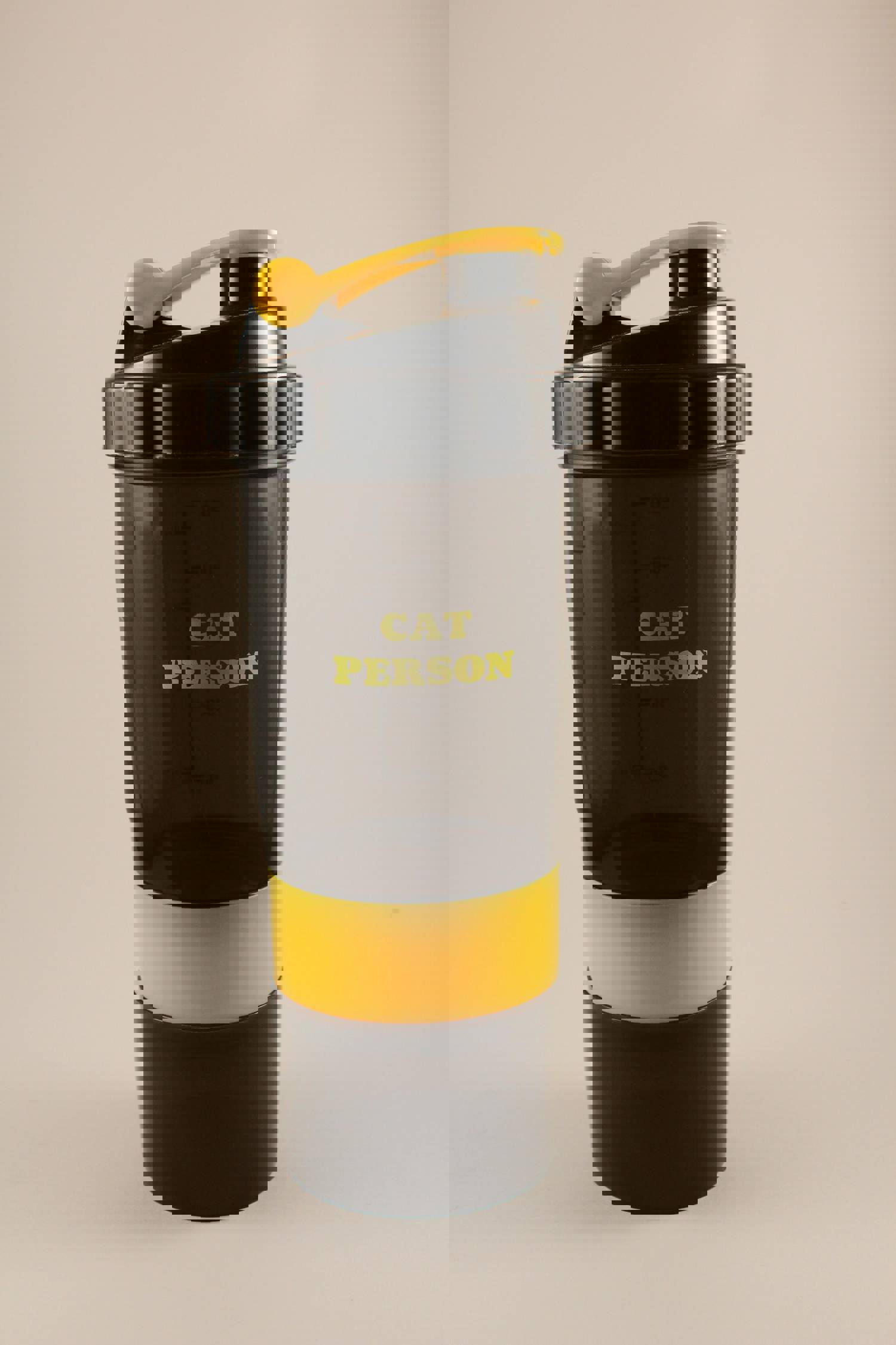 CAT Person Fitness Shaker - 17oz Reusable Bottle with Mixing Ball