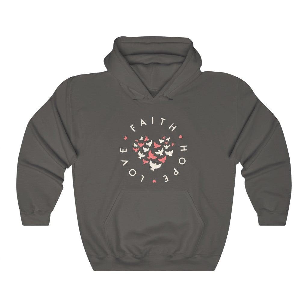 Faith Hope Love Christian Hoodie - Comfortable Gildan Hoodie