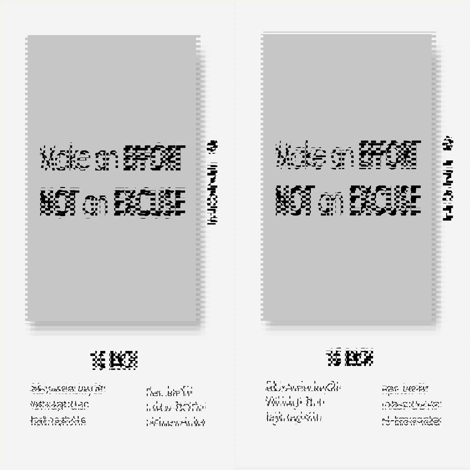 Make An Effort, Not An Excuse Motivational Wall Art - 10 x 8 Modern Typographic Poster Print