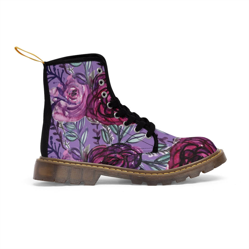 Purple Rose Flower Women's Boots - Vintage Style Winter Boots for Ladies