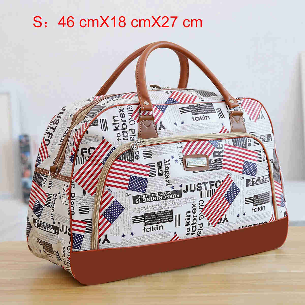 Lkblock Women's Fashion PU Leather Travel Duffle Bag - Large Capacity, Waterproof, Cartoon Print