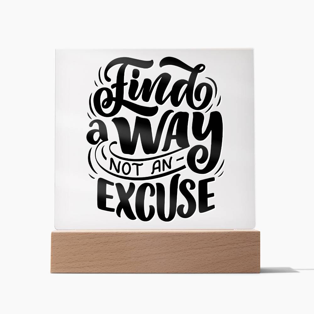 Find A Way - Motivational Acrylic with LED Night Light - Inspirational Home Decor - Encouragement Gift