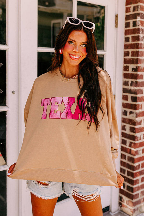 Texas Graphic Sweatshirt for Women - Lightweight & Cozy Oversized Fit