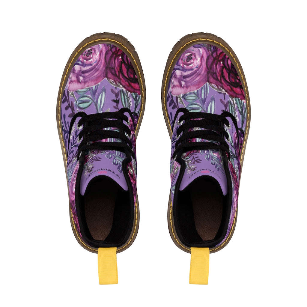 Purple Rose Flower Women's Boots - Vintage Style Winter Boots for Ladies