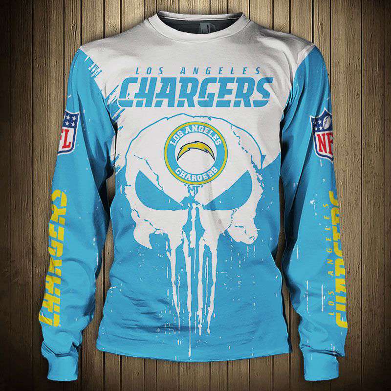 Men’s Los Angeles Chargers Sweatshirt Punisher - Lightweight Pullover with Screen Print Graphics