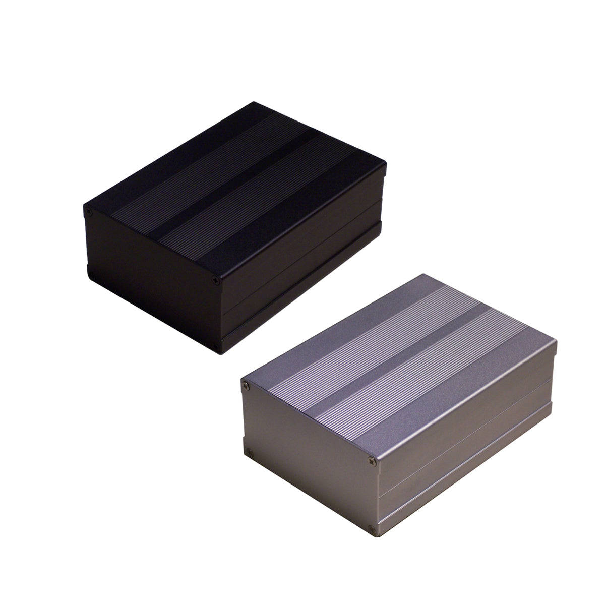 153x105x55mm Aluminium Electronic Enclosure Box for DIY Projects (Silver/Black)