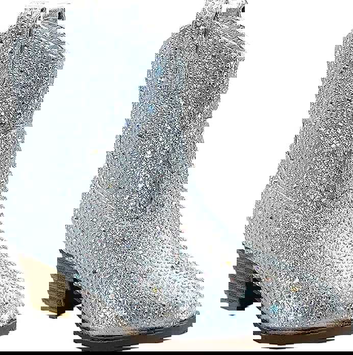 Forever River-01K Girls Rhinestone Cowboy Boots Kids Low Heel Dress Booties
