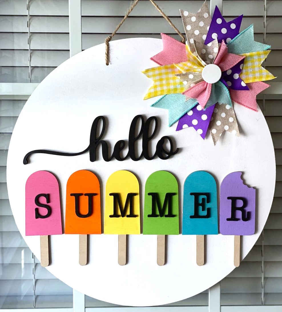 Unfinished Wood Summer Popsicle Shape for DIY Crafts