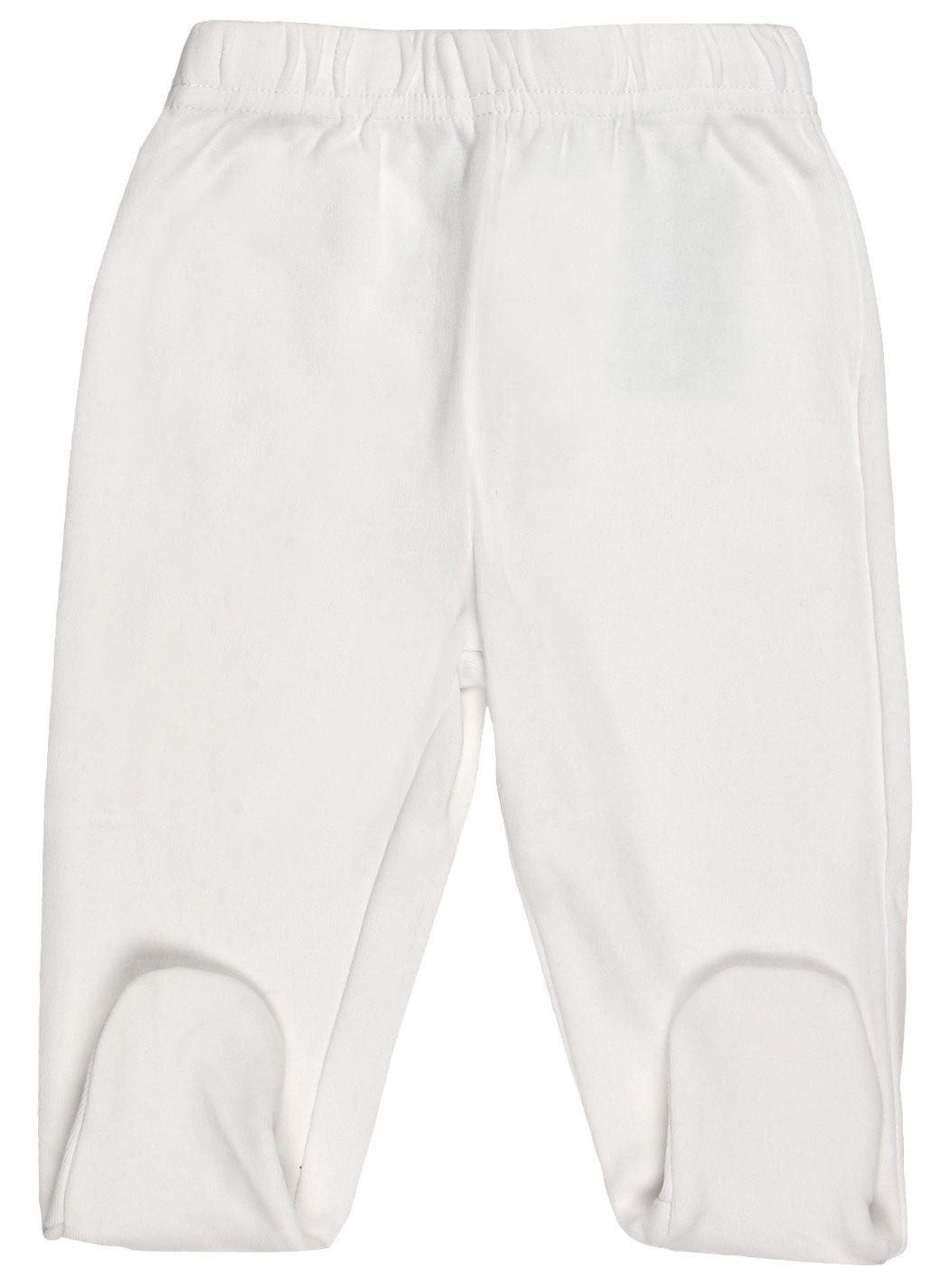 Organic Cotton Baby Footed Pants - GOTS Certified (White)