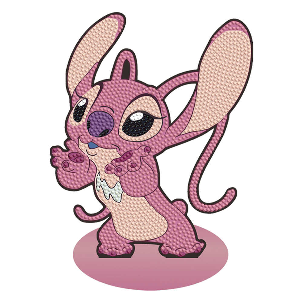 Special Shaped Wooden Stitch Desktop Diamond Painting Art for Home Decor (Pink)