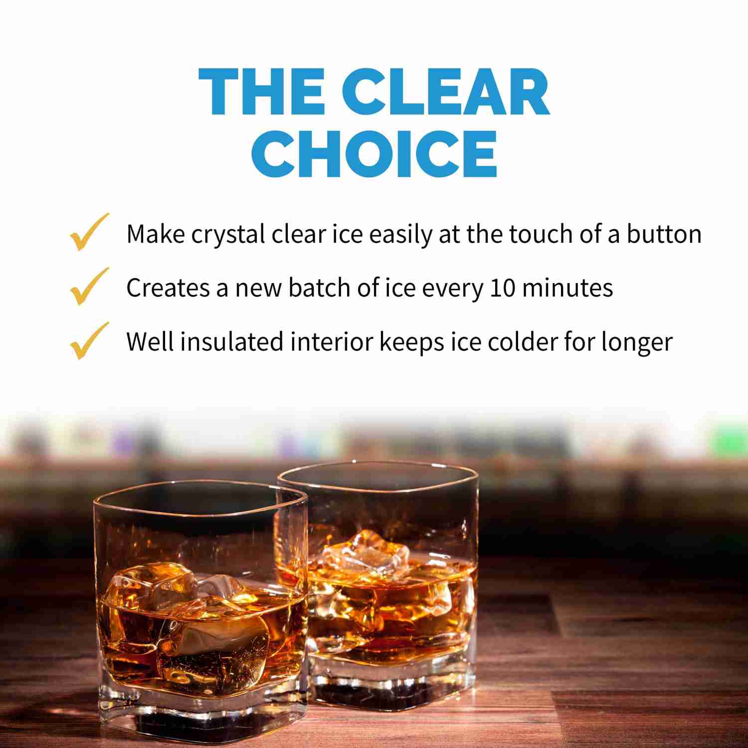 NewAir Countertop Clear Ice Maker, 40 lbs. of Ice a Day with Easy to Clean BPA-Free Parts