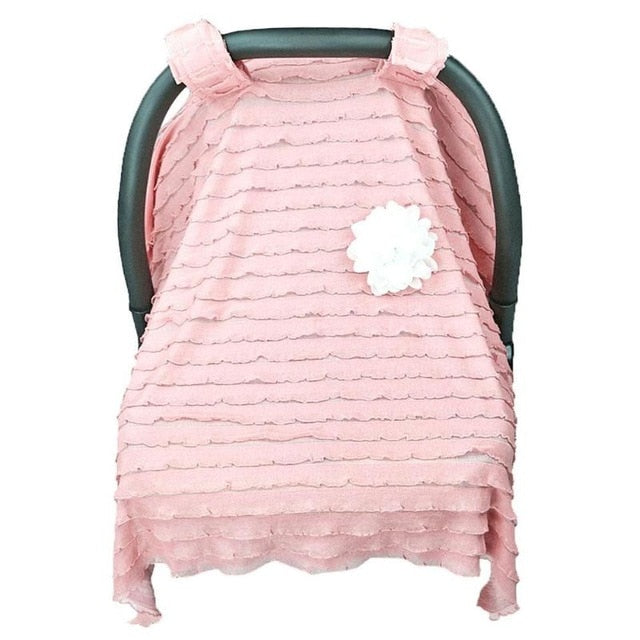 Floral Print Baby Nursing Privacy Cover - Soft Breastfeeding Scarf for Stroller and Car Seat