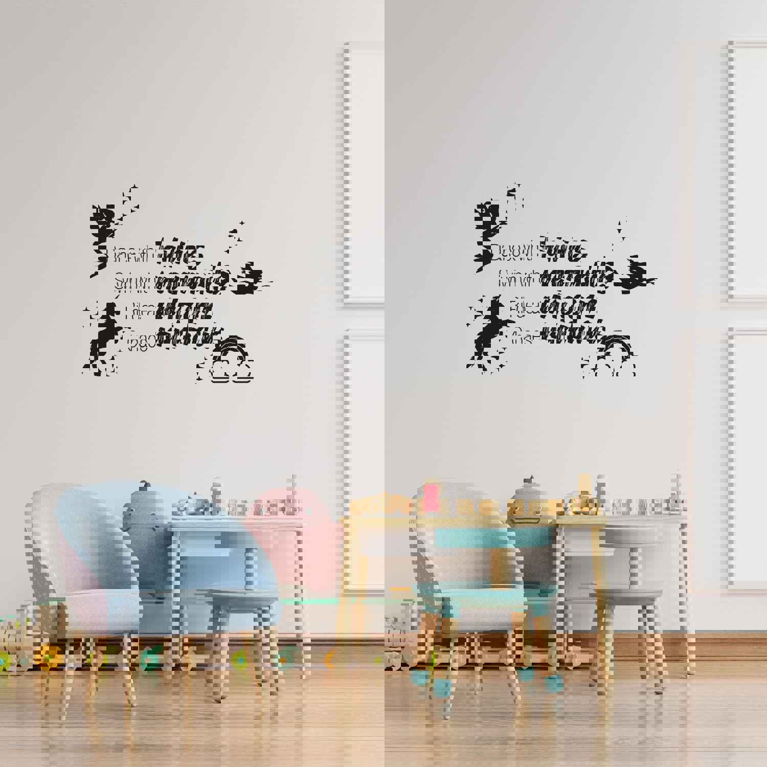 Girls Quotes Vinyl Wall Art Sticker Decal - Dance With Fairies