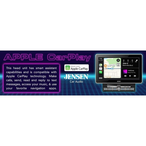 CAR8000 Jensen 10-inch TouchScreen Multimedia DVD Receiver with Apple CarPlay & Android Auto