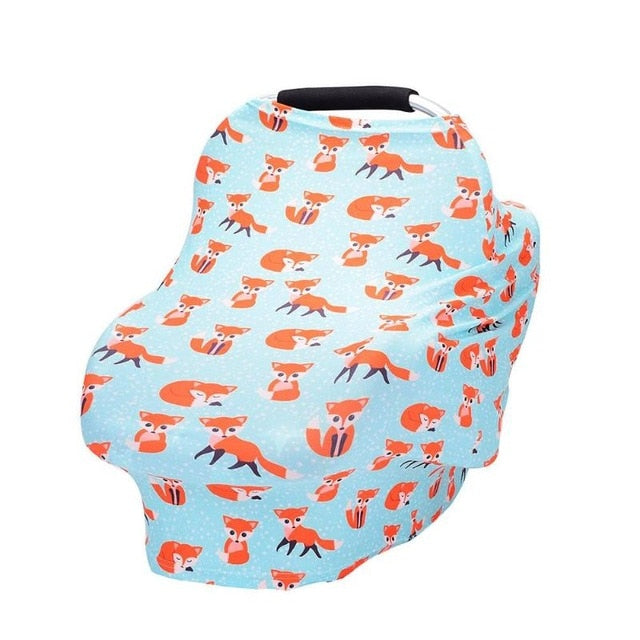 Floral Print Baby Nursing Privacy Cover - Soft Breastfeeding Scarf for Stroller and Car Seat