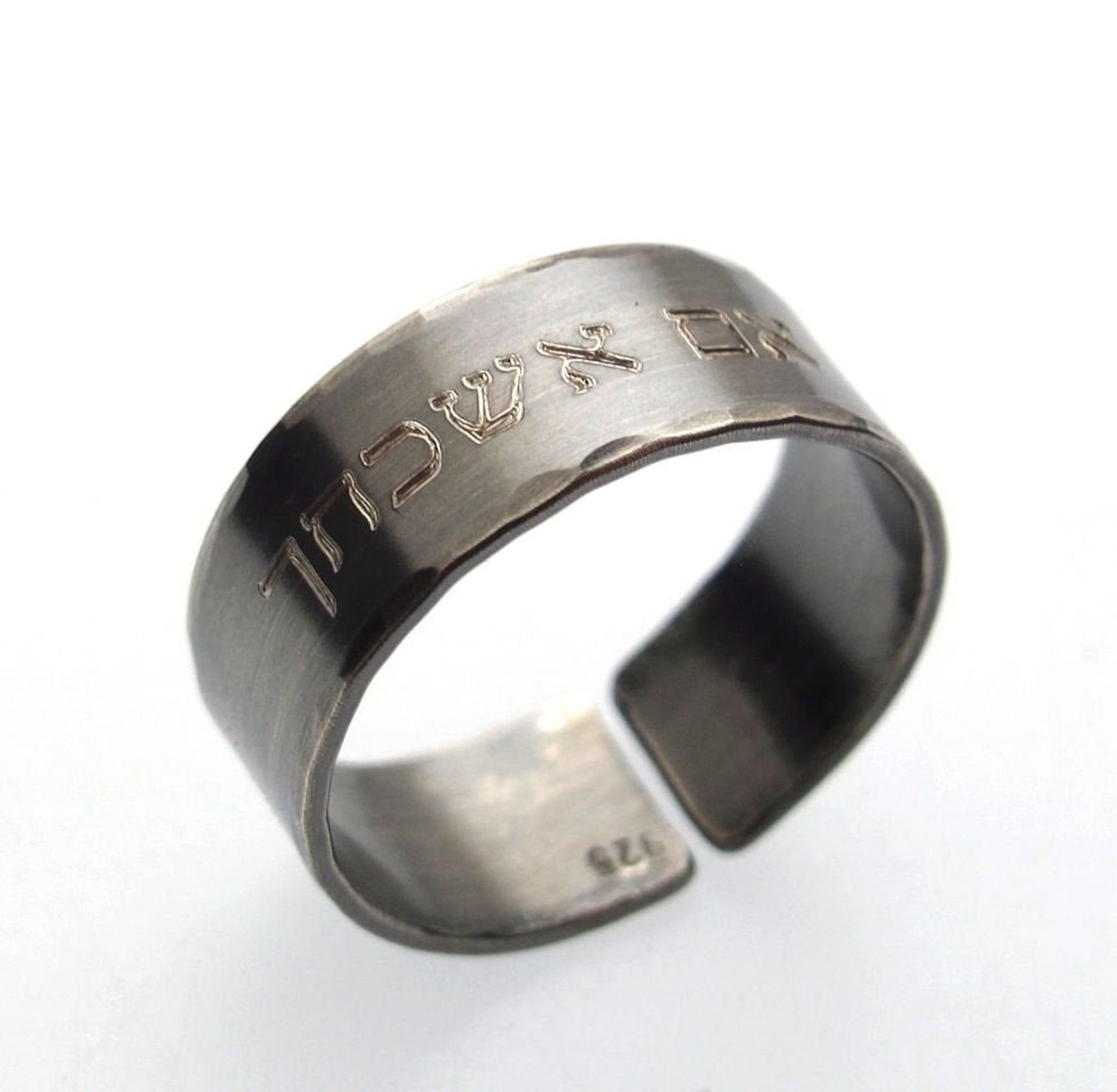 Custom Mountain Biker Ring for Men - Personalized Sterling Silver Gift