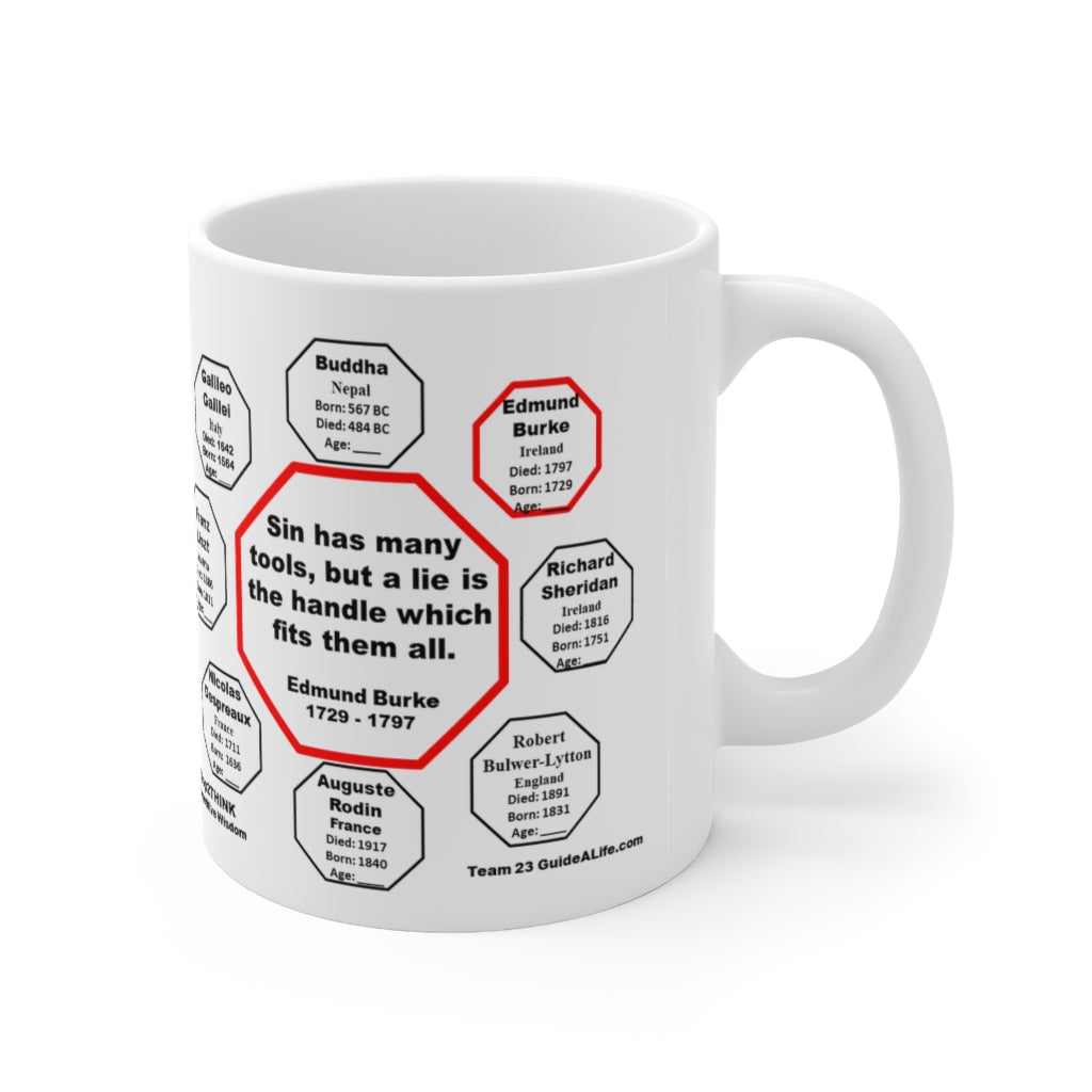 Edmund Burke Quote Mug - 11oz Ceramic Cup for Coffee, Tea, or Hot Chocolate