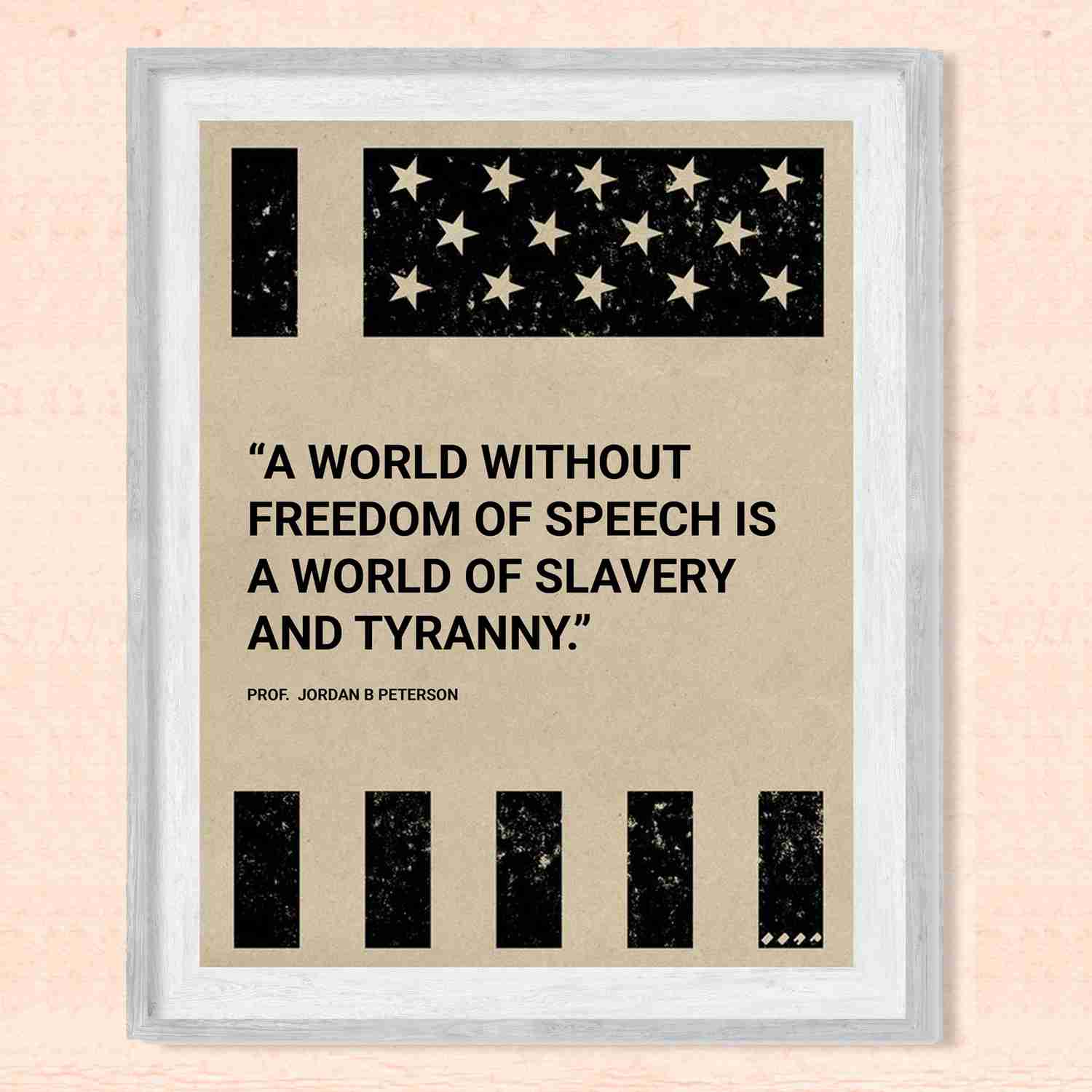 World Without Freedom of Speech - American Flag Wall Art - 8 x 10 Patriotic Poster Print