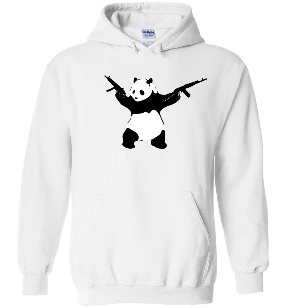Banksy Style Panda with Guns Men's Hoodie