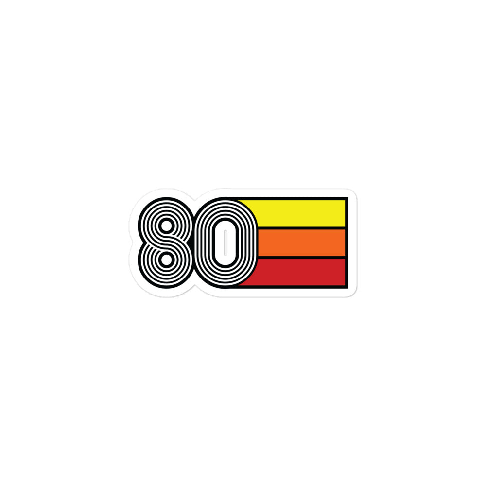 80 - 1980 Retro Tri-Line Decal Bubble-Free Vinyl Stickers