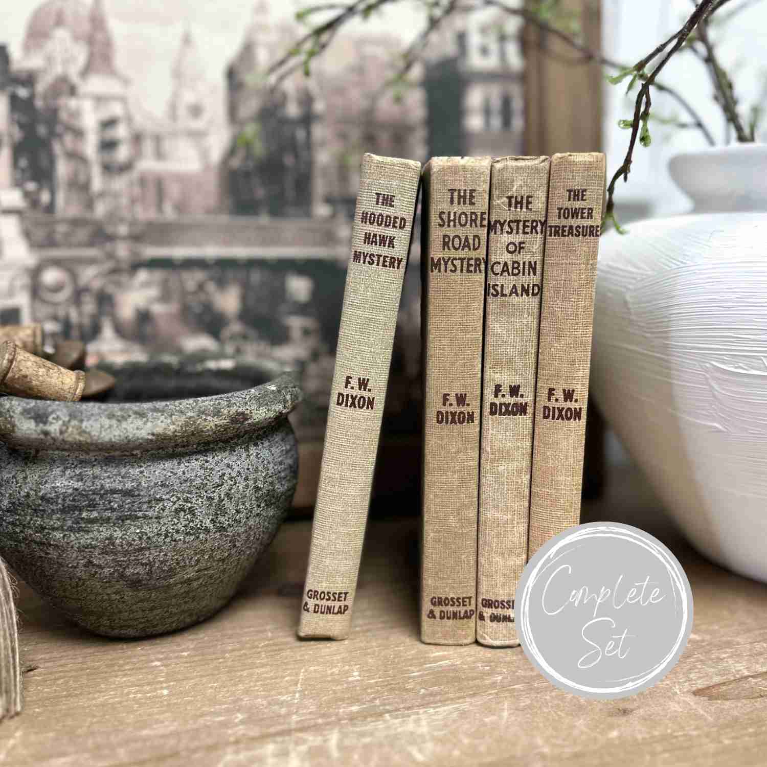 Brown Vintage Books for Home Decor