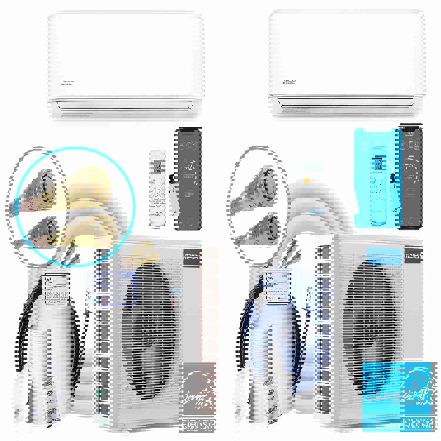 MRCOOL DIY 4th Generation E Star 24k BTU Ductless Mini-Split Heat Pump Complete System 208-230V/60Hz
